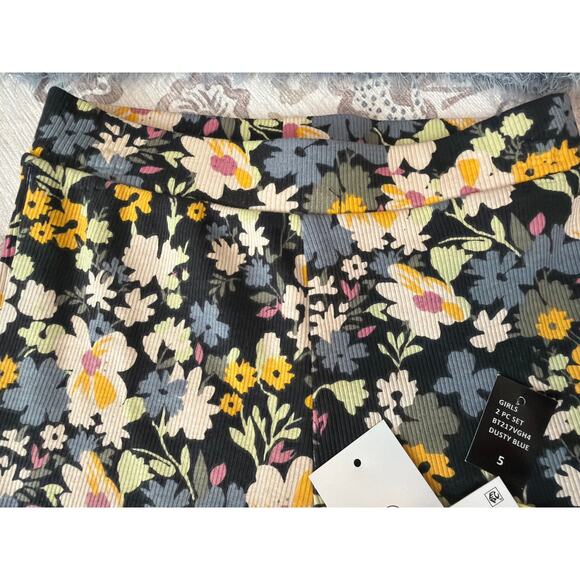 Volcom Girls Long Sleeve Knit Sweater & Flare Floral Pants Set Size 5 Dusty Blue - Picture 6 of 6